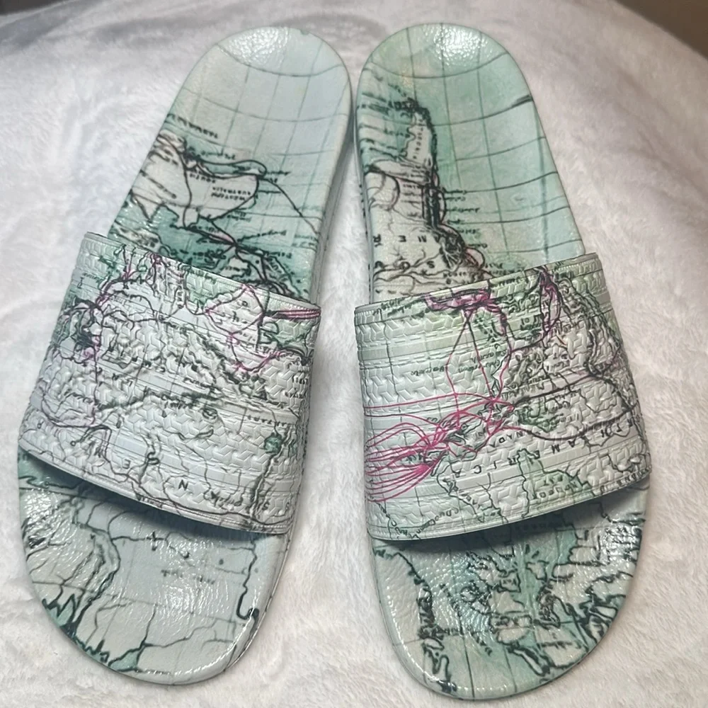 Adidas x Eddie Huang Huang’s World Adilette Slides Map Print Rare Limit Ed Sz 10